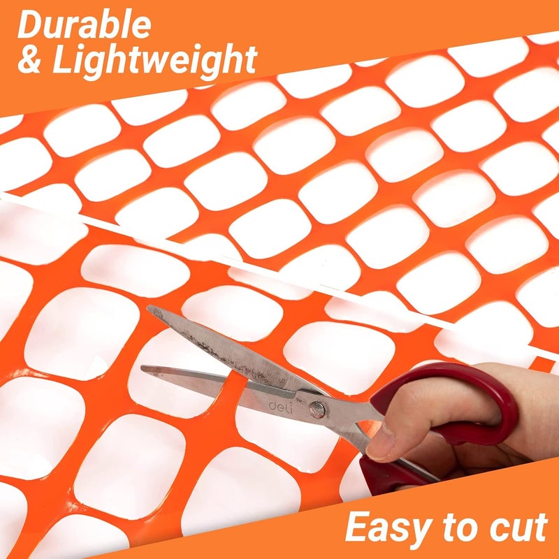 DOEWORKS Safety Fence, 4 x 100 FT Orange Plastic Mesh Fence Roll Barrier Netting for Construction and Event Fencing - Image 5