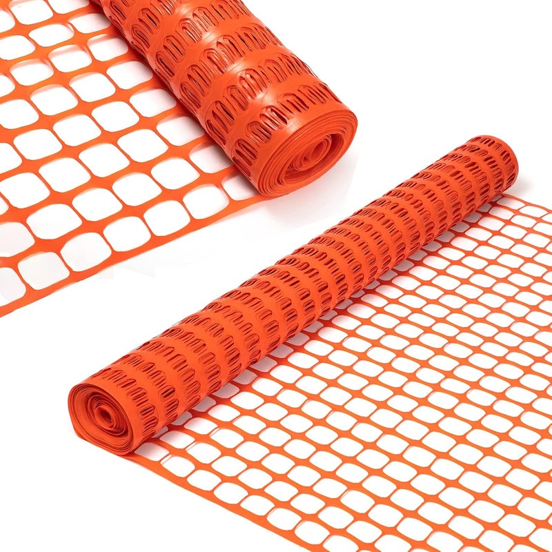 DOEWORKS Safety Fence, 4 x 100 FT Orange Plastic Mesh Fence Roll Barrier Netting for Construction and Event Fencing - Image 1