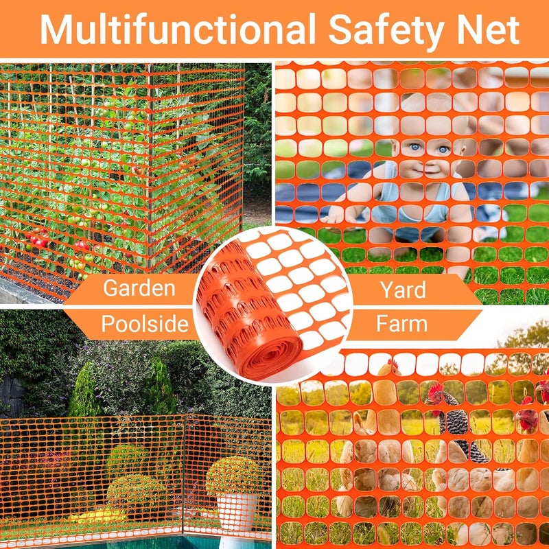 DOEWORKS Safety Fence, 4 x 100 FT Orange Plastic Mesh Fence Roll Barrier Netting for Construction and Event Fencing - Image 3