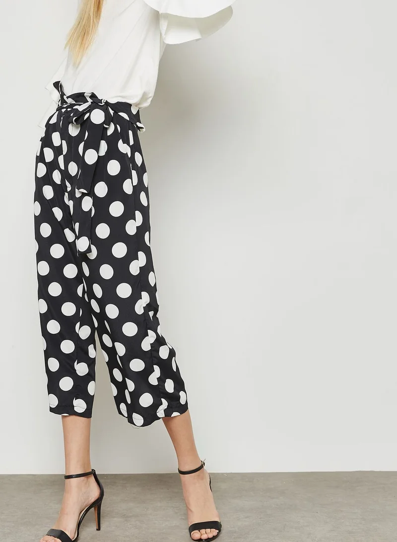 Ginger Polka Dot Paperwaist Cropped Pants