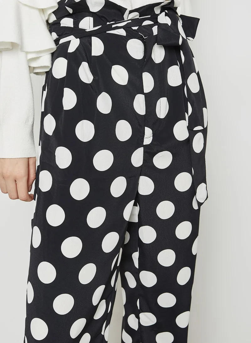 Ginger Polka Dot Paperwaist Cropped Pants