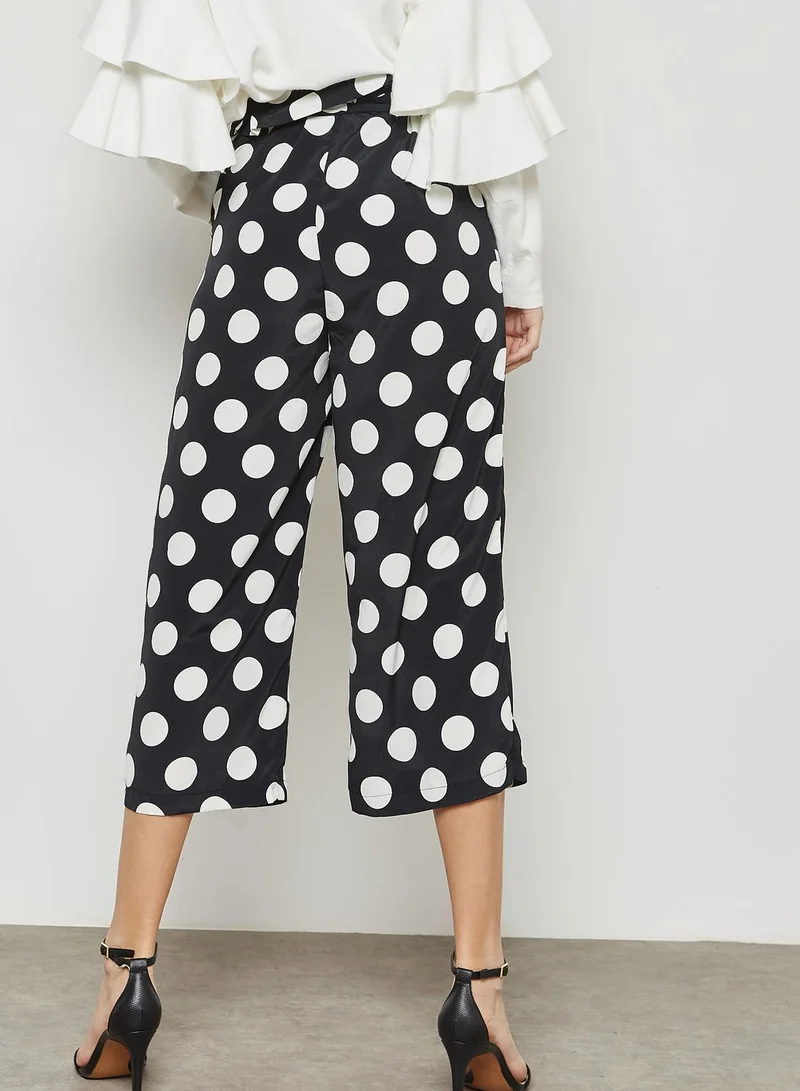 Ginger Polka Dot Paperwaist Cropped Pants