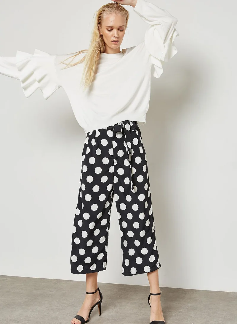 Ginger Polka Dot Paperwaist Cropped Pants