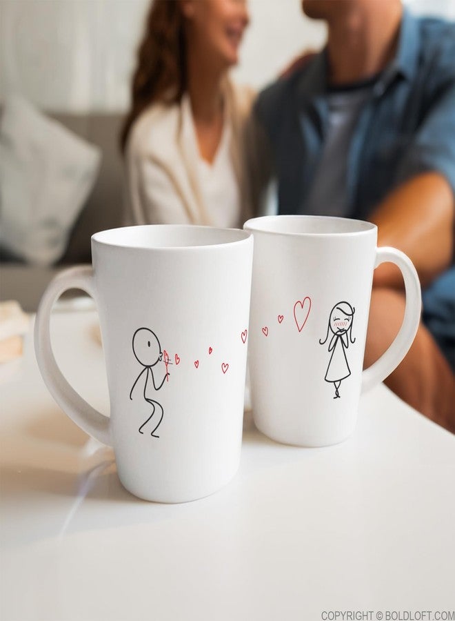 BoldLoft From My Heart to Yours His and Hers Matching Couple Coffee Mugs Set -Couples Gifts Valentines Anniversary Wedding Engagement Gifts for Wife Girlfriend Romantic Home Decor for Her - Image 3