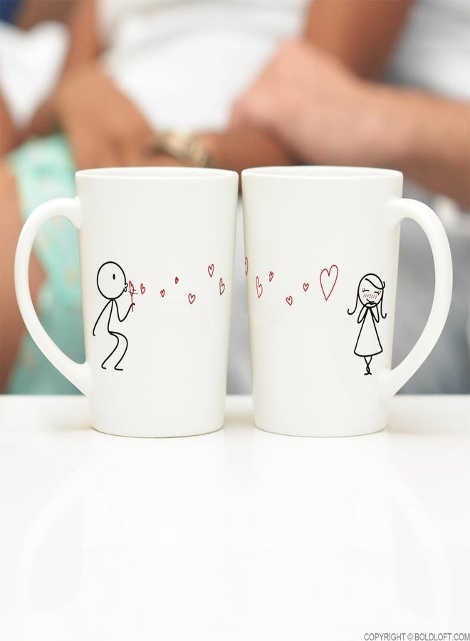BoldLoft From My Heart to Yours His and Hers Matching Couple Coffee Mugs Set -Couples Gifts Valentines Anniversary Wedding Engagement Gifts for Wife Girlfriend Romantic Home Decor for Her - Image 2