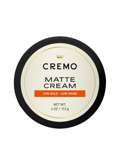 Cremo Hair Styling Matte Cream, Premium Barber Grade, Light Hold, Low Shine, Hair Cream and Hair Products For Men, 4 Oz