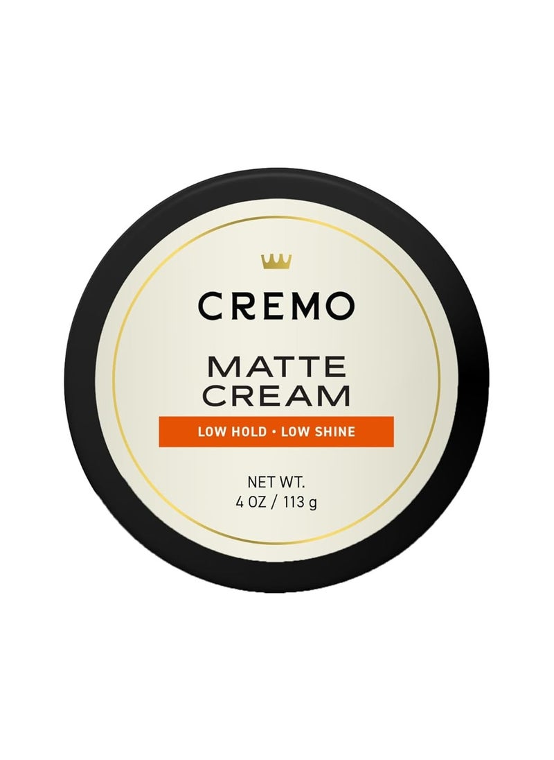 cremo - Cremo Hair Styling Matte Cream, Premium Barber Grade, Light Hold, Low Shine, Hair Cream and Hair Products For Men, 4 Oz - Image 1