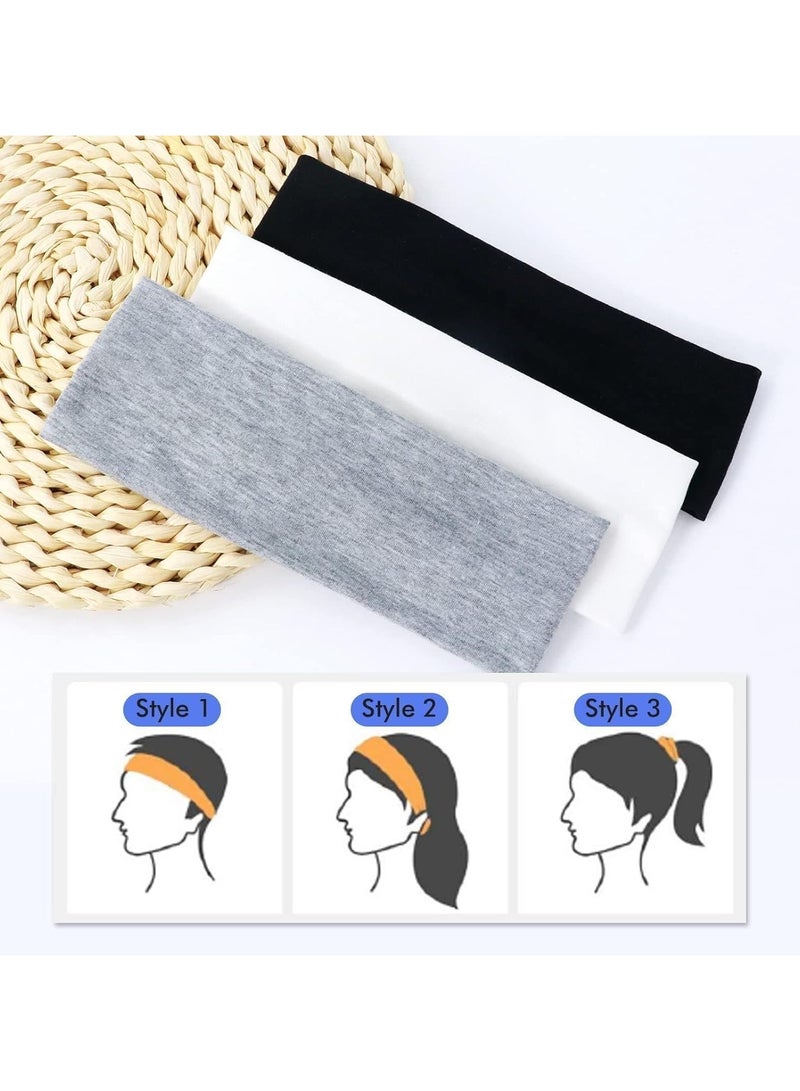 شريط راس عريض للغاية 7 سم سادة قابل للتمدد للجنسين عصابة راس ناعمة لليوجا (كحلي) - Image 4