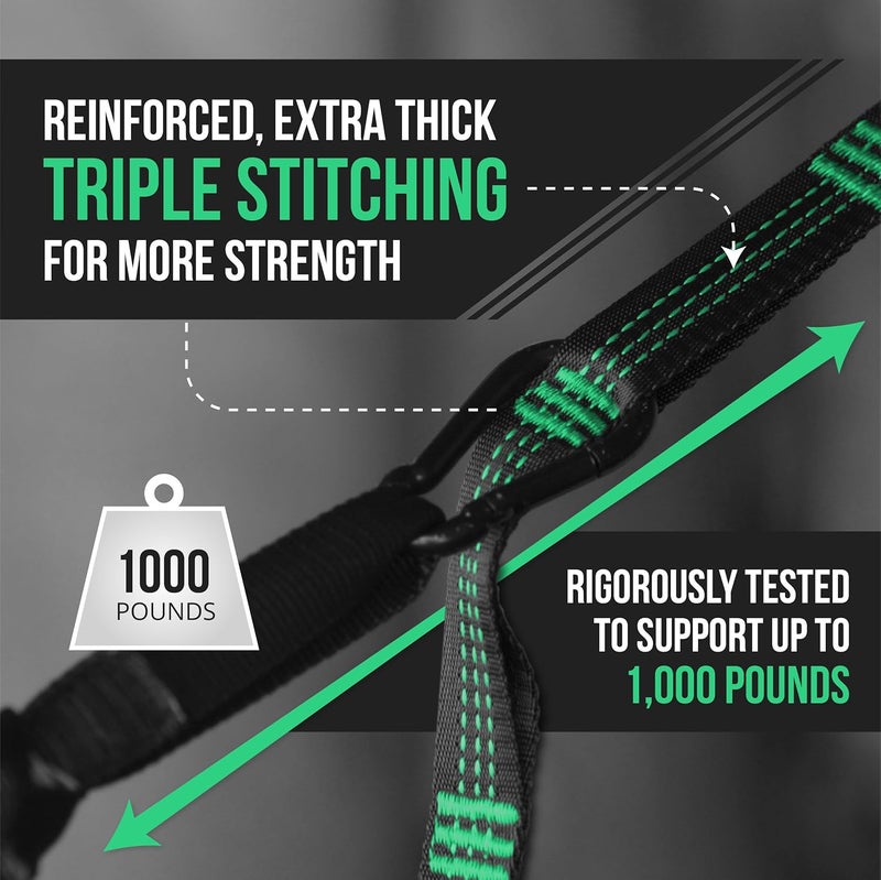 Bear Butt Kodiak Hammock Straps for Trees - 20 Feet Long, 40 Combined Loops - Holds 1000 Pounds - Camping Accessories With Carabiner - Image 4