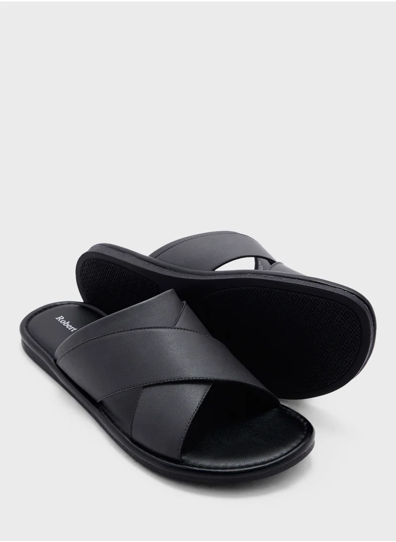 Robert Wood Cross Strap Casual Sandals