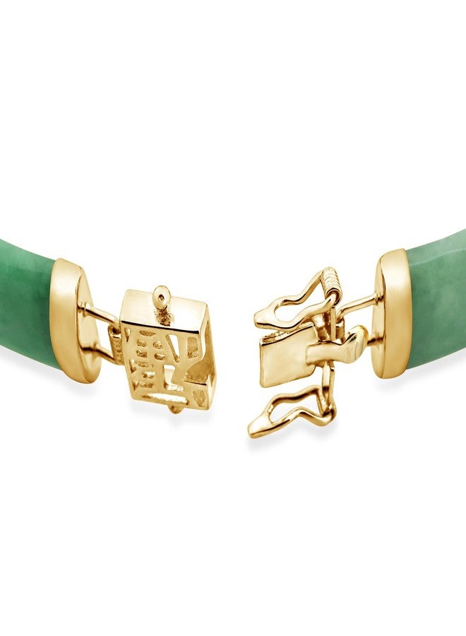 Belacqua Natural Green Jade Good Fortune Link Bracelet in 14K Gold over Sterling Silver, Lenght - 7.5 Inches, Fashion Jewelry for Women, Gift Box Included - Image 5