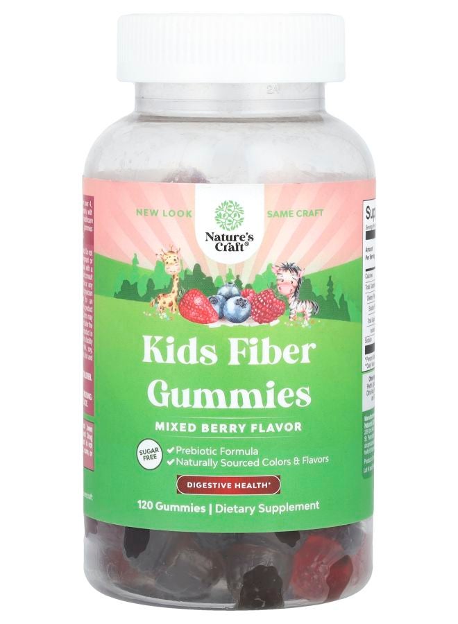 Nature's Craft Kids Fiber Gummies Sugar Free Mixed Berry 120 Gummies - Image 1