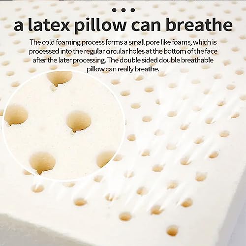 AVI 100% Netural Regular Latex Pillow 35 Density Ultra Plush Latex Foam Bed Pillow for Sleeping, Side and Stomach Sleepers- with Jaquard Fabric Cover, Pack of 2, 60x40x12.5 CM - Image 5
