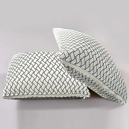AVI 100% Netural Regular Latex Pillow 35 Density Ultra Plush Latex Foam Bed Pillow for Sleeping, Side and Stomach Sleepers- with Jaquard Fabric Cover, Pack of 2, 60x40x12.5 CM - Image 1