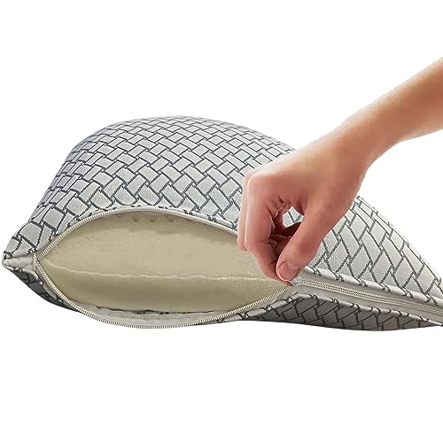 AVI 100% Netural Regular Latex Pillow 35 Density Ultra Plush Latex Foam Bed Pillow for Sleeping, Side and Stomach Sleepers- with Jaquard Fabric Cover, Pack of 2, 60x40x12.5 CM - Image 2