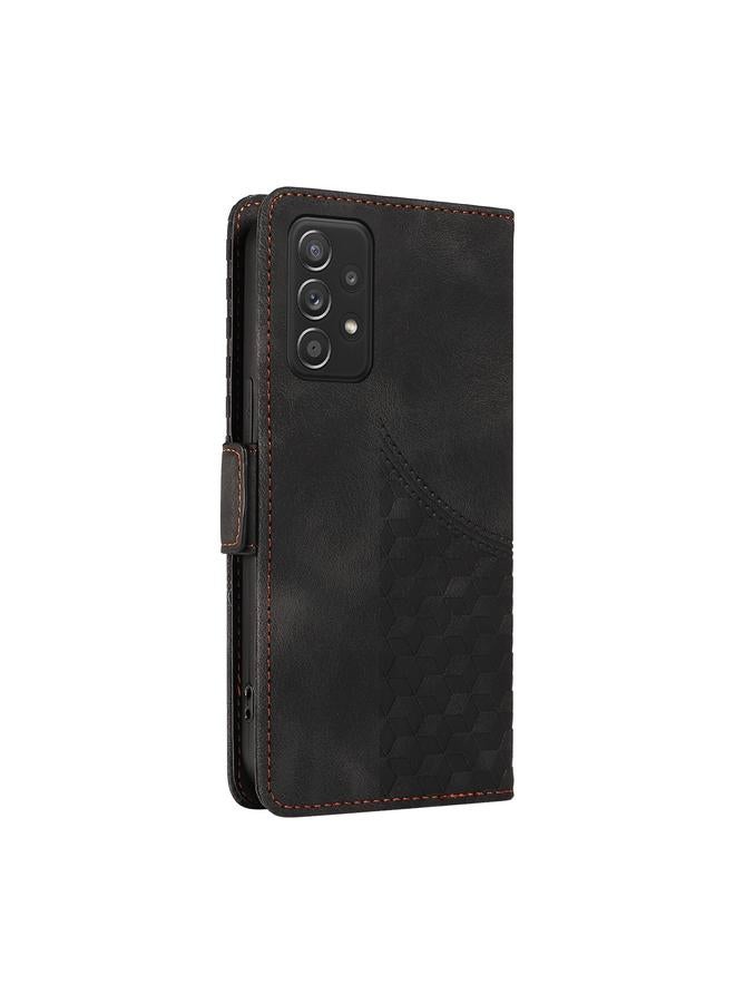 S-TOP Case For Samsung Galaxy A52 4G / 5G Embossed Rhombus Starry Leather Phone Case - Image 3