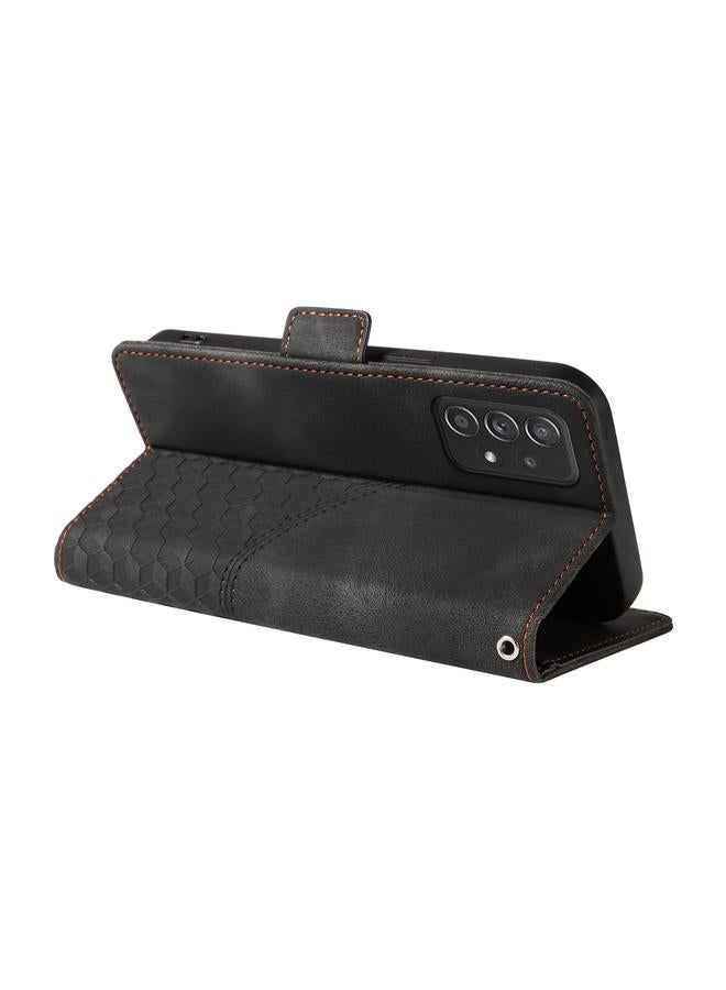 S-TOP Case For Samsung Galaxy A52 4G / 5G Embossed Rhombus Starry Leather Phone Case - Image 5