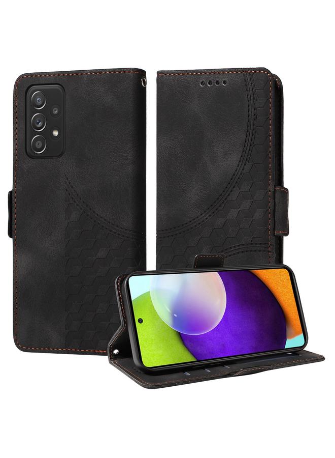 S-TOP Case For Samsung Galaxy A52 4G / 5G Embossed Rhombus Starry Leather Phone Case - Image 1