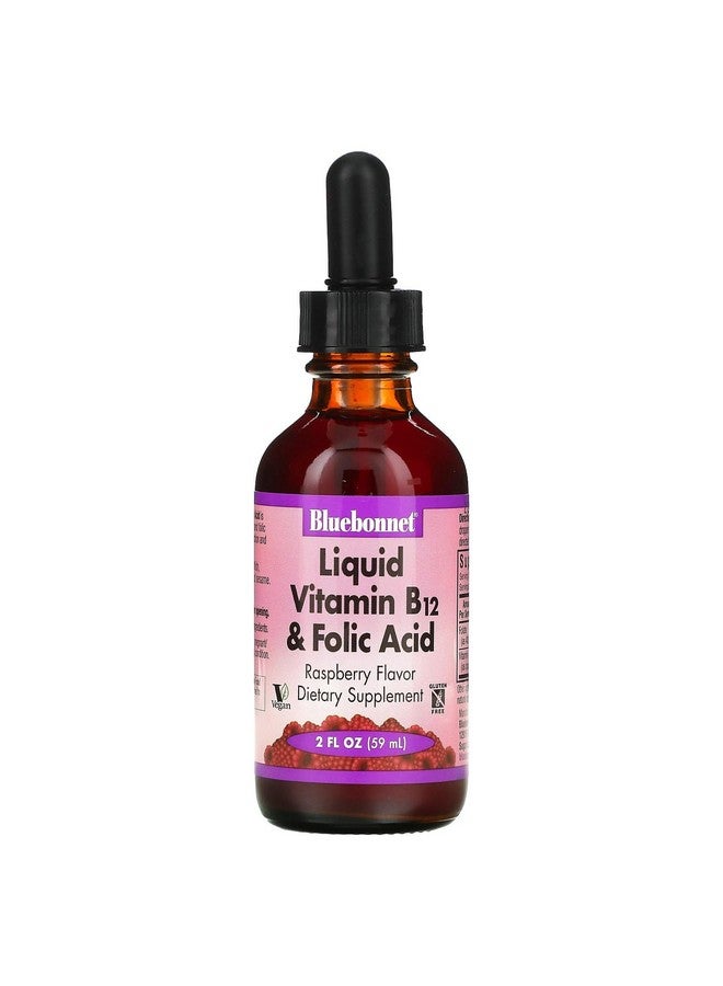 Bluebonnet Nutrition Liquid Vitamin B12 & Folic Acid, for Energy Boost*, Soy-Free, Gluten-Free, Dairy-Free, Vegan, 400 mcg of Folic Acid & 1000 mcg of Vitamin B12 Per Serving, 2 fl oz, 59 Servings - Image 1