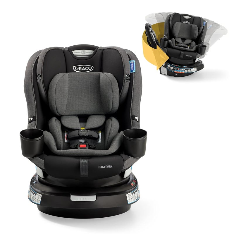 Graco EasyTurn 360 2in1 Convertible Car Seat 360 Degree Rotating Infant to Toddler Rotating Car Seat 2 Modes Forward and Rear Facing Slim Design Cyran - Image 1