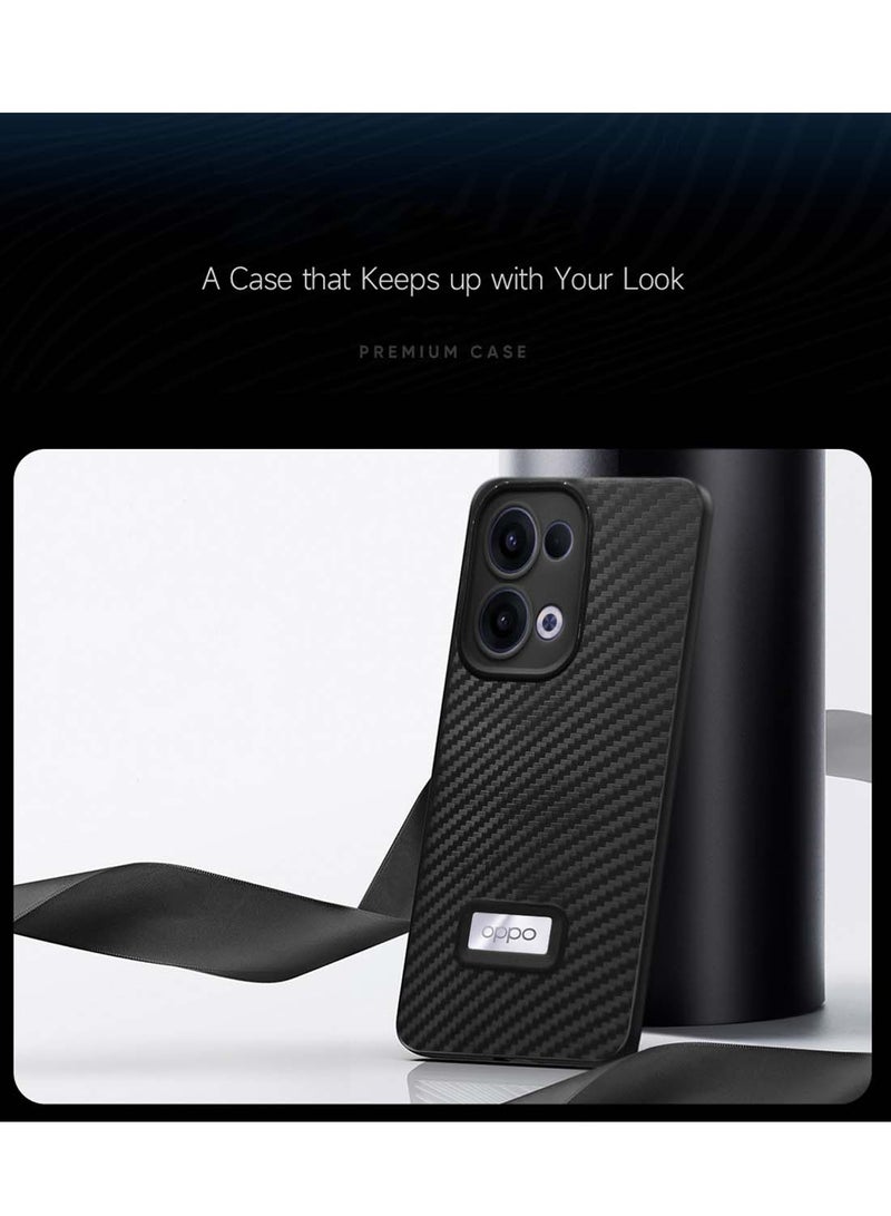 Wtech Oppo Reno13 5G 2024 Liquid Silicone Carbon Fiber Texture Case Cover - Black - Image 3