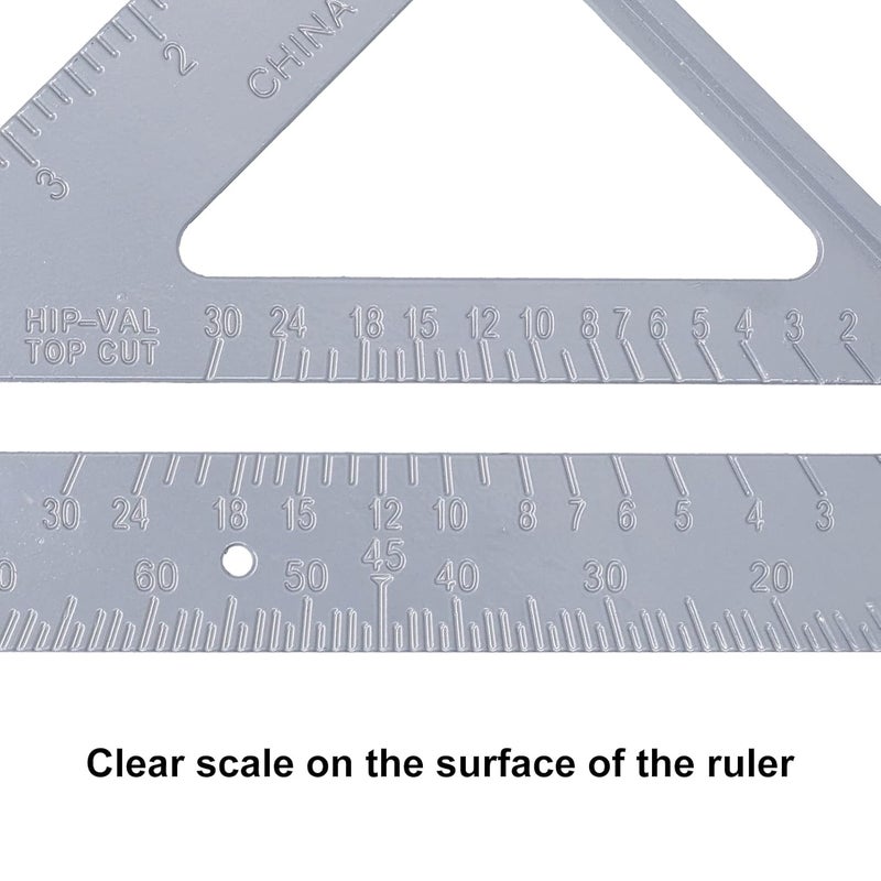 7 Inch Aluminum Alloy Ruler 45 90 Degree Angle Measurement Tool for Woodworking Crafts DIY Projects - Image 5