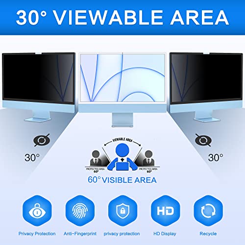 ZOEGAA Removable 24 inch iMac Privacy Screen Filter (2021-2024, M1, M3, M4 Chip), Computer Monitor Privacy Screen for iMac 24 inch and Anti-Spy Anti Blue Light Glare Filter - Image 3