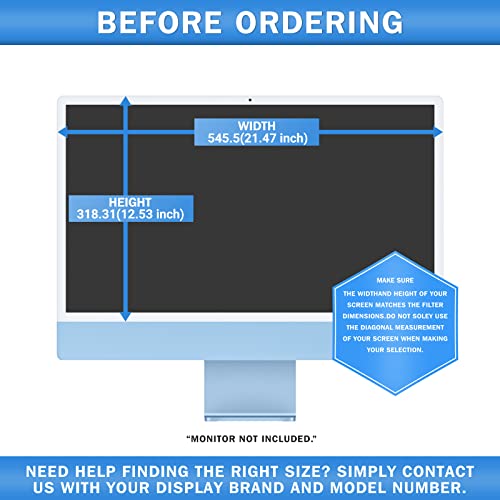 ZOEGAA Removable 24 inch iMac Privacy Screen Filter (2021-2024, M1, M3, M4 Chip), Computer Monitor Privacy Screen for iMac 24 inch and Anti-Spy Anti Blue Light Glare Filter - Image 2