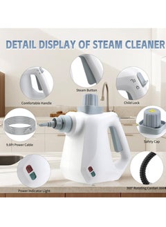 Steam Cleaner, 1050W, 3 Bar Steam Pressure, 400ml Capacity, with 9pcs Accessory, High Temperature Kills 99.99% of Viruses & Bacteria for Kitchen Sofa Bathroom Car Window - pzsku/ZF9CA1BEBD46B493BEF74Z/45/_/1723535929/566315c8-871f-4a3e-9924-e39602096e21