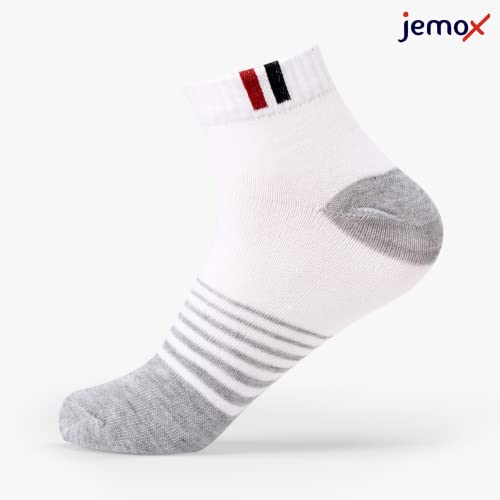 JEMOX Socks for Men | Quarter Length | Odour-Free & Breathable | Padded Base & Anti-bacterial | 3X Softer than Cotton Socks – Pack of 7 | Ideal for Casual & Active Use - Image 4