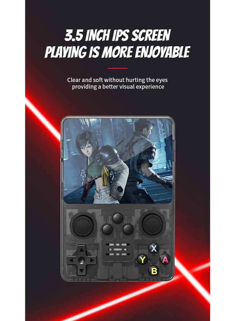 واي آند دي جهاز ألعاب كلاسيكي R35S، جهاز ألعاب محمول مزود بذاكرة 64 جيجابايت محملة مسبقًا بالألعاب، ووظيفة الحفظ والتحميل، وشاشة IPS عالية الدقة مقاس 3.5 بوصة، جهاز محاكاة ألعاب محمول مناسب للعائلة والبالغين وعشاق الألعاب الكلاسيكية. - Image 4