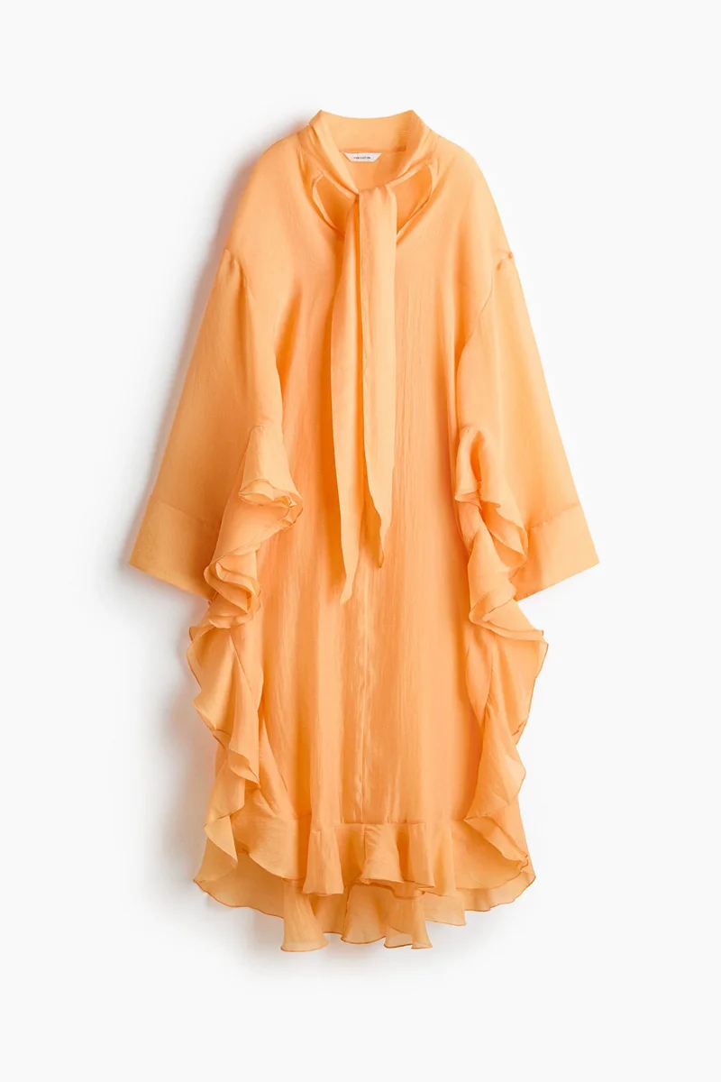 Lyocell-blend kaftan dress
