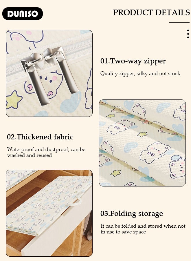 3 Packs Moving Storage Bag with Zipper, Large Capacity Multipurpose Clothes Organizing Storage Bag with Strong Handles, Folding Blanket Storage Bag for Bedroom Closet, Wardrobe, Moving, Quilt Storage