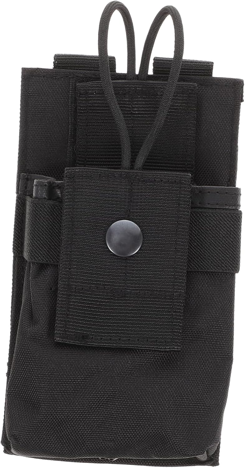 Black Pouch Bag for Radio Secure Storage Outdoor Carrier Holder Vest Belt Accessory - Image 1