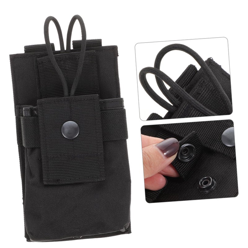Black Pouch Bag for Radio Secure Storage Outdoor Carrier Holder Vest Belt Accessory - Image 5
