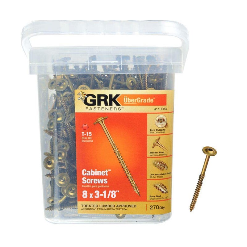 GRK 110083#8 x 3-1/8" Low Profile Cabinet™ Screws 270 Count - Image 2