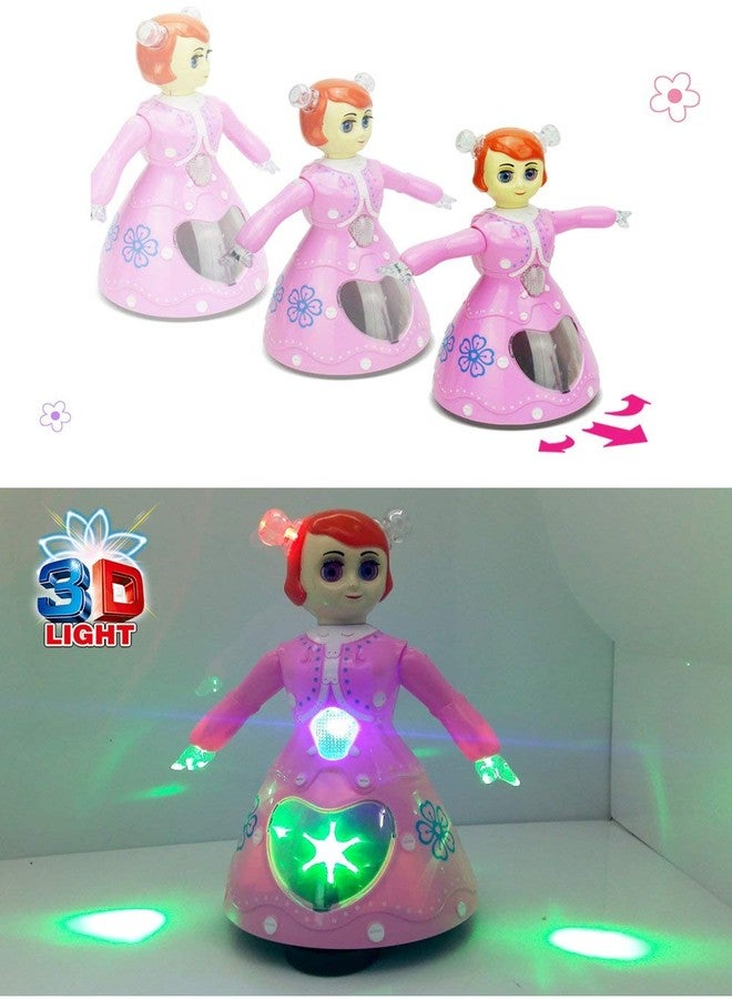 Goyal's Princess Dancing Girl 360° Rotating Musical Dancing Toy with Colorful Flashing Lights - Image 2