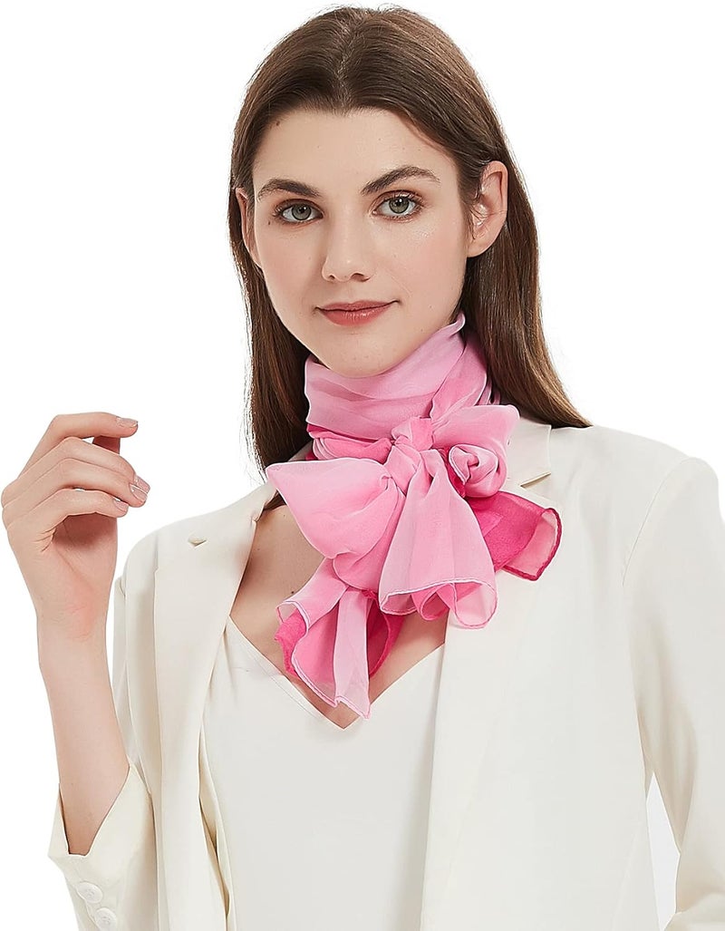 PANTONIGHT Long Chiffon Sheer Scarf Gradient Shaded Colors Lightweight Scarf For Womens - Image 2