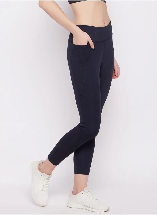 Clovia Solid Active Tights with Side Pocket by Styli