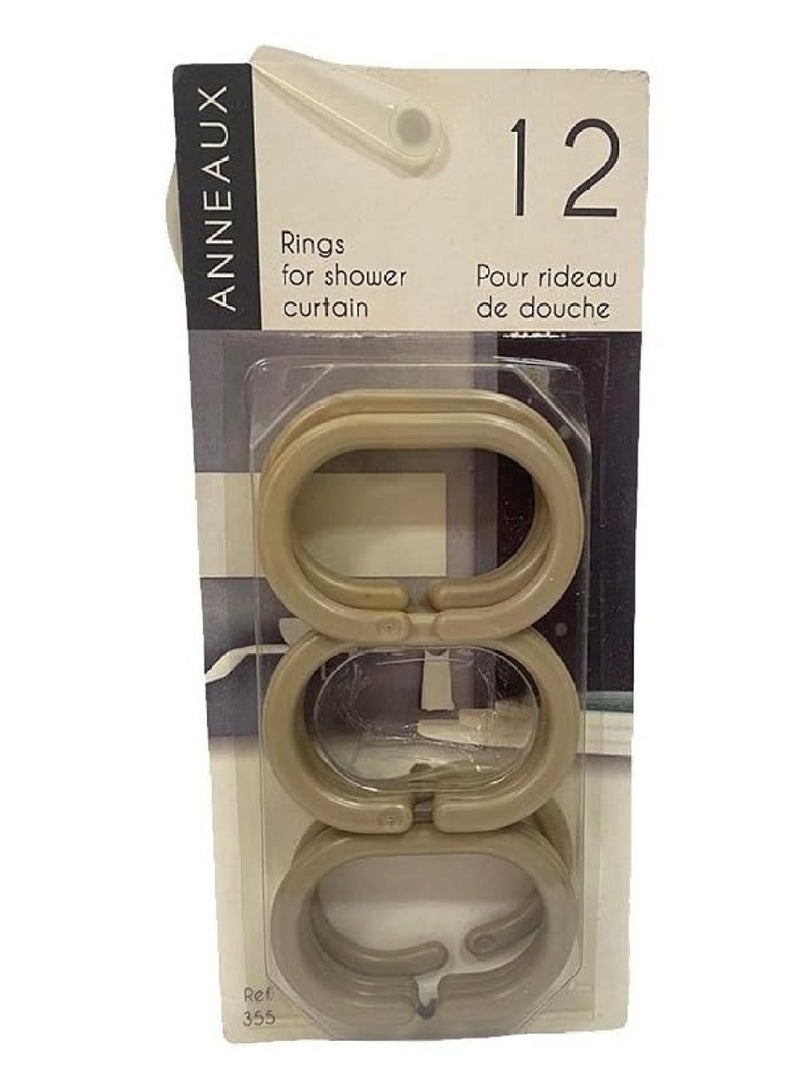 Ebreez Anneaux Arv-35505 Shower Curtain Rings 12Pcs Packet Curtain Bathroom Accessories  - Image 1