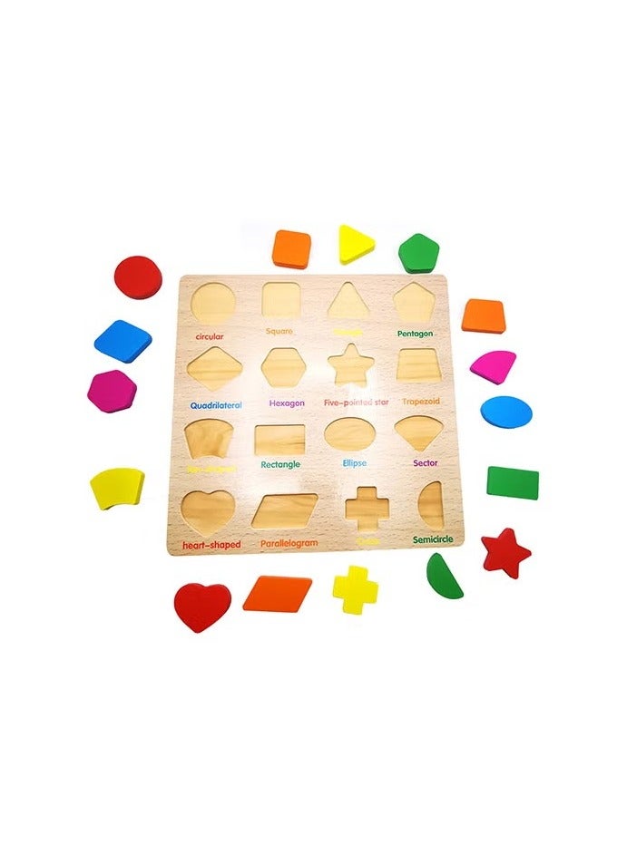 HIAS Wooden Geometric Shapes Puzzle – Montessori Learning Toys for Kids | Educational STEM Toys | Shape Sorting & Math Games | Toddler & Preschool Learning Activities - Image 2