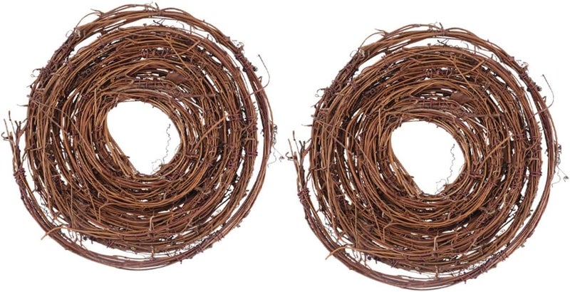 Natural Rattan Twig Garland Vine for DIY Crafts, 4.6m Snake Shape Rattan Garlands, 2pcs Christmas Wreath Hanging Decor for Holiday Indoor Outdoor Use - Image 1
