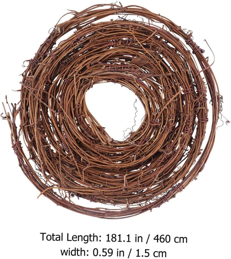 Natural Rattan Twig Garland Vine for DIY Crafts, 4.6m Snake Shape Rattan Garlands, 2pcs Christmas Wreath Hanging Decor for Holiday Indoor Outdoor Use - Image 2