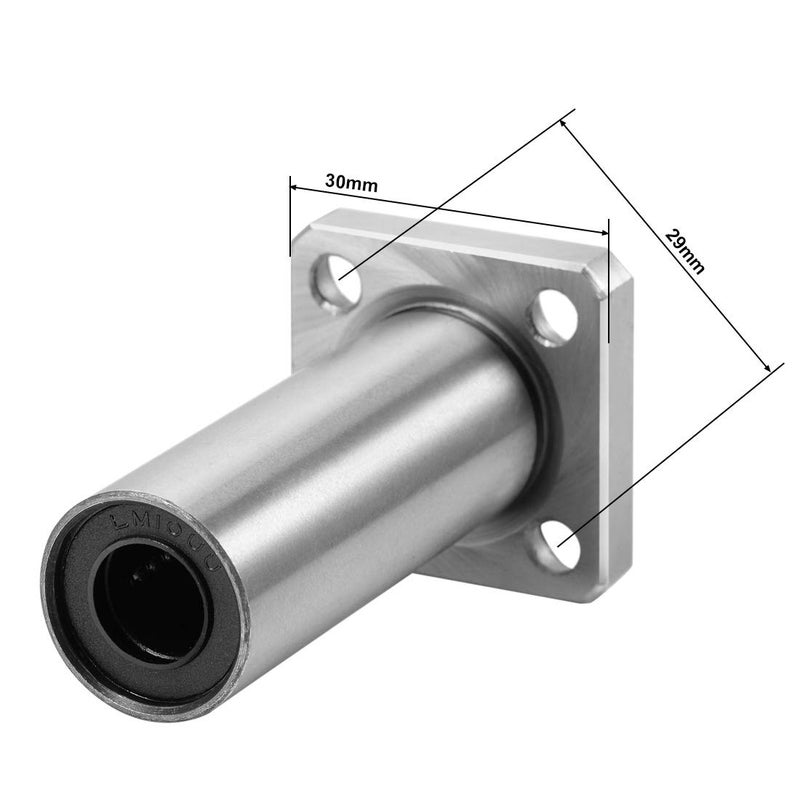 uxcell LMK10UU Extra Long Square Flange Linear Ball Bearings, 10mm Bore Dia, 19mm OD, 55mm Length - Image 3