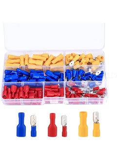 The Bros Crimp Connector Cable Connector Set, Bullet Terminals, Copper Material, Red, Blue, Yellow Colors, 150 Pieces 