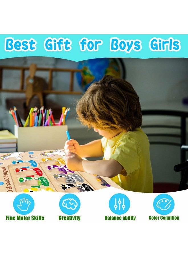 HONGID Magnetic Color And Number Mazeuniorn Gifts For Girlsmontessori Toys For 2 3 4 5 Year Oldlearning Educational Sensory Toys For Toddlers And Kids Boys Girls Stocking Stuffers For Kids - Image 2