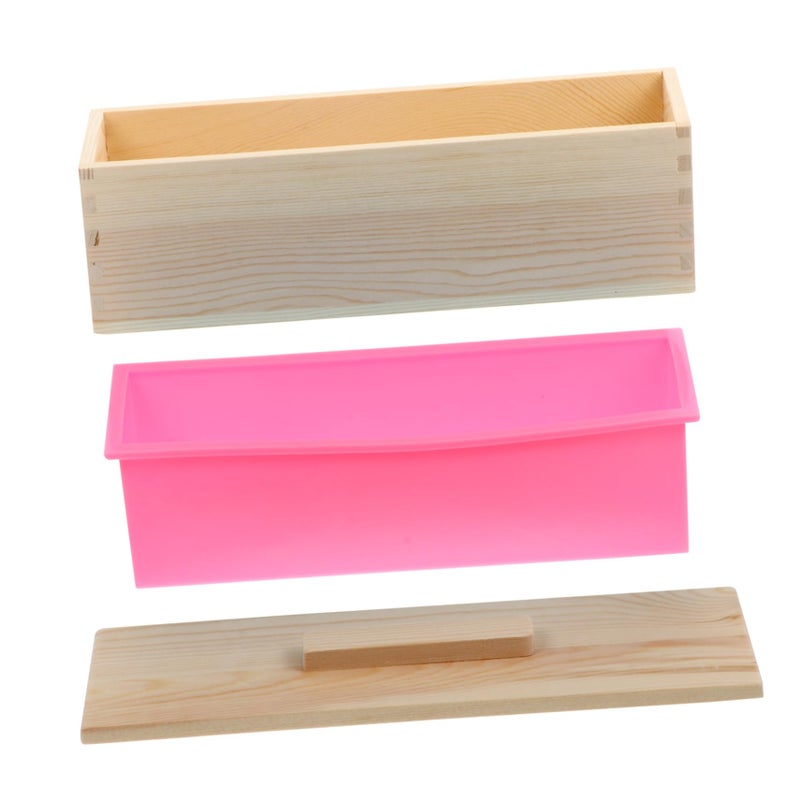 Pink Wooden Soap Mold Kit Reusable For Cold Process Homemade Decorative Soap Bars - Image 2
