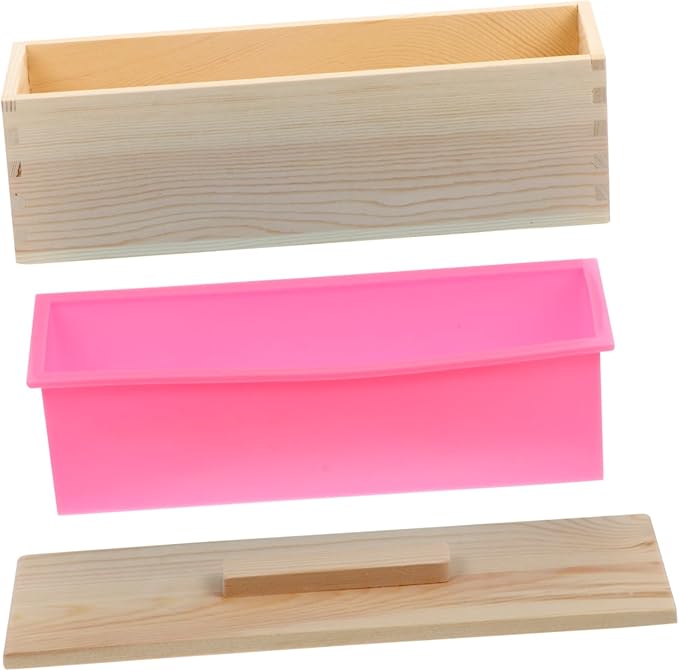 Pink Wooden Soap Mold Kit Reusable For Cold Process Homemade Decorative Soap Bars - Image 1
