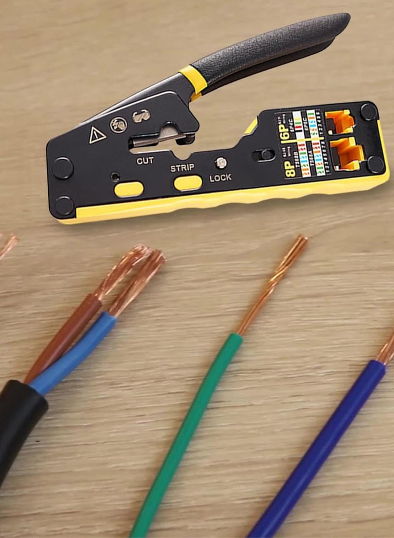 GGOOT Cable Stripper Cutter | Connector Crimping Pliers | Professional Heavy Duty Connector Crimping Pliers Multi-Function Electrical Tools & Hardware for Electricians  - Image 2