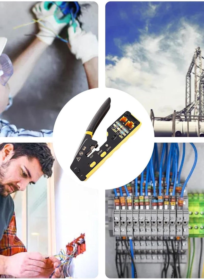 GGOOT Cable Stripper Cutter | Connector Crimping Pliers | Professional Heavy Duty Connector Crimping Pliers Multi-Function Electrical Tools & Hardware for Electricians  - Image 4